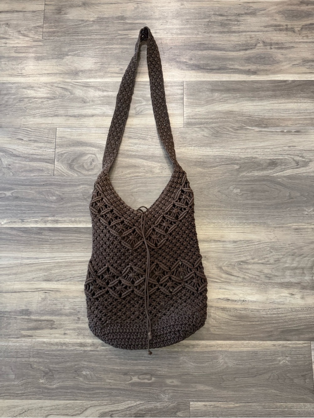 J. Crew Brown Crochet Shoulder Bag